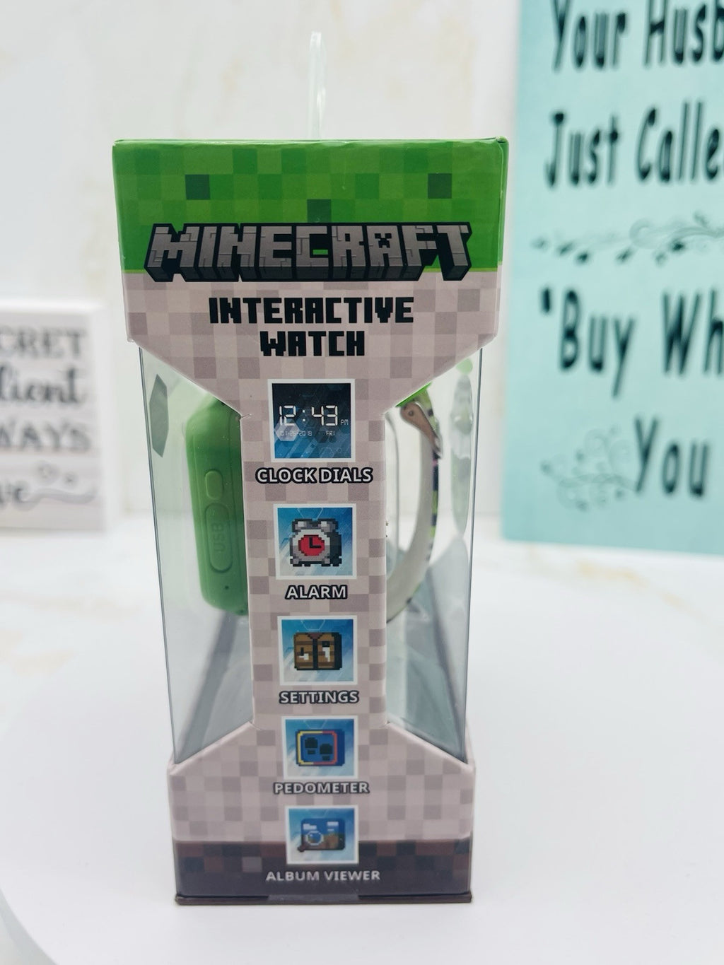 Minecraft Creeper LED Kid's Watch With Silicone Band Green
