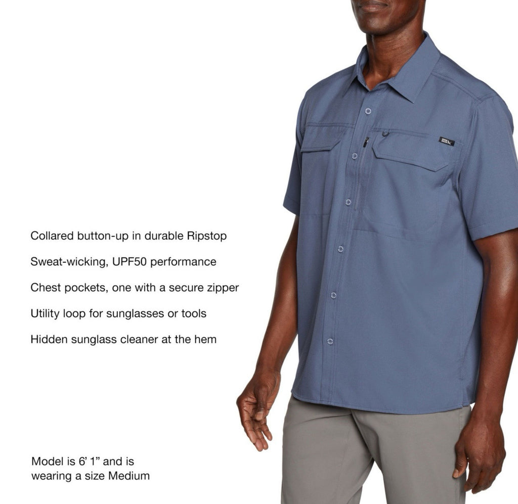Eddie Bauer Men's Moisture Wicking Woven Tech Short Sleeve Shirt Size XXL