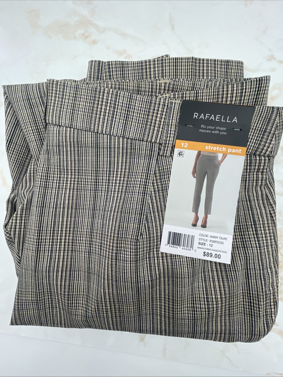 Rafaella Pull-On Belt Loops Functional Pockets Stretch Ankle Pant Size 12