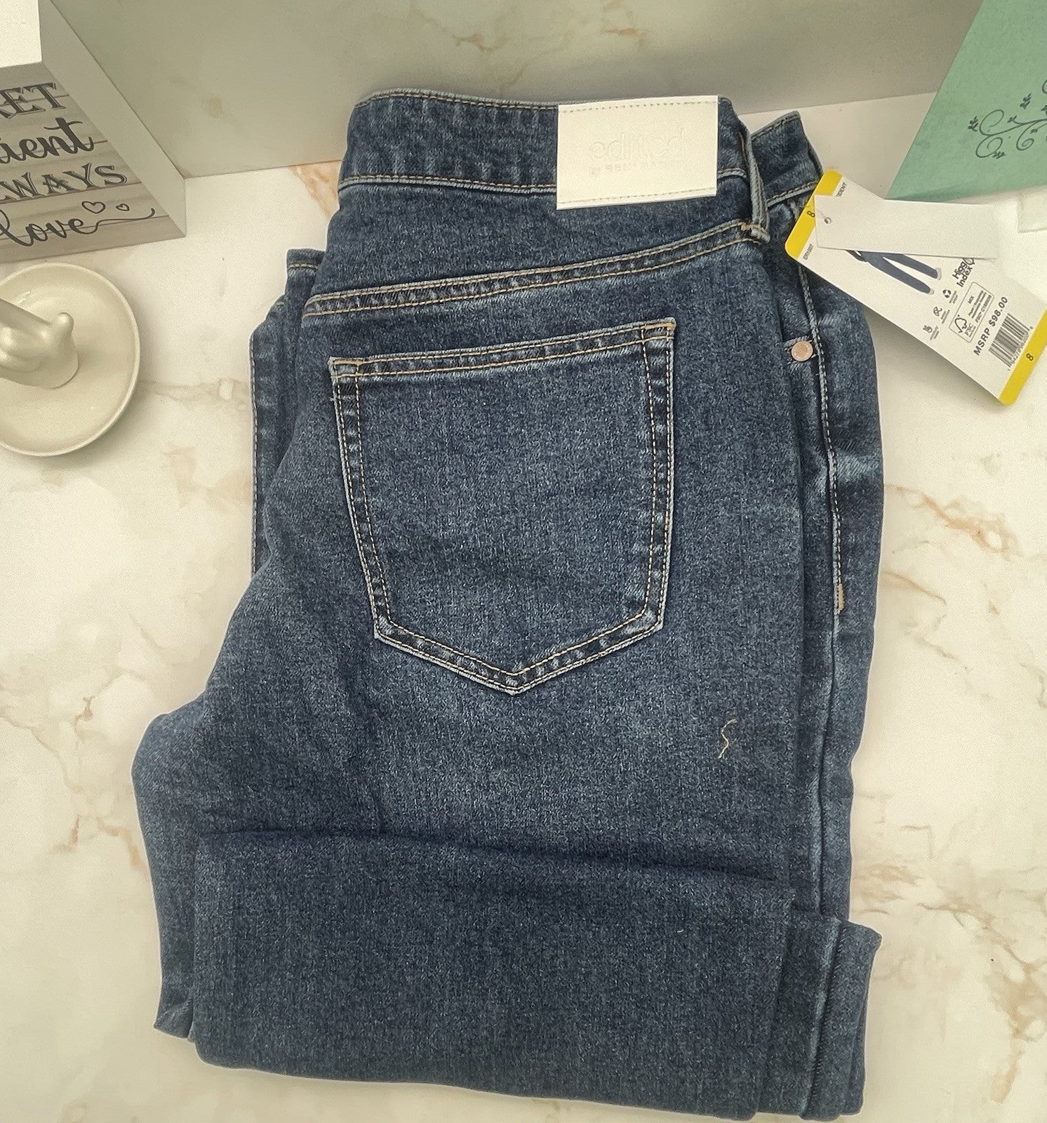 Edited by Remi Bader Women's  Size 8 Loose Straight Jean Blue Confident
