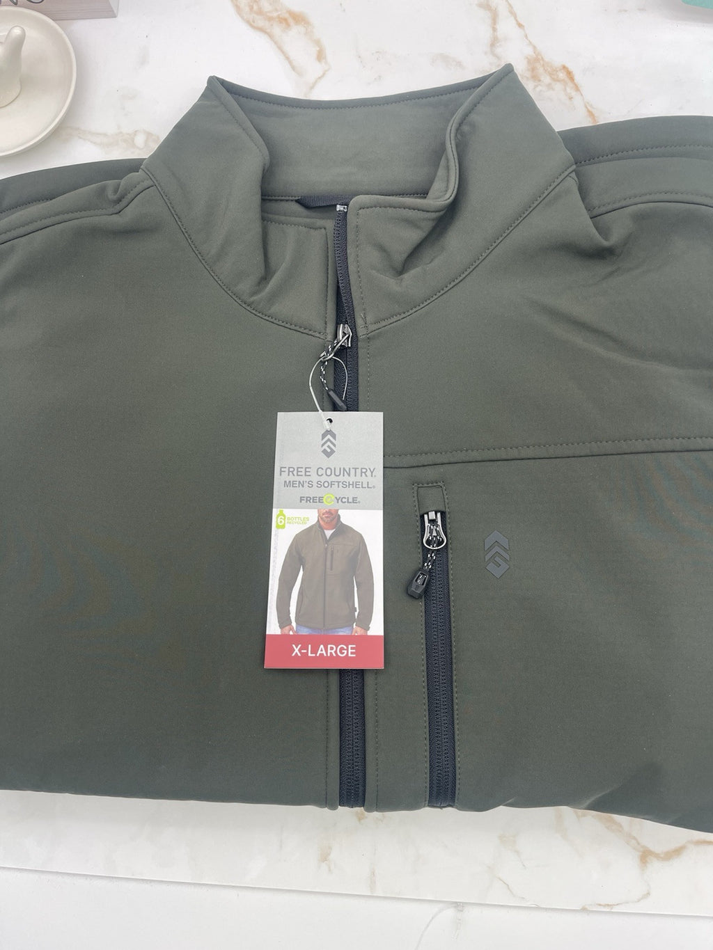 Free Country Men's Softshell Jacket Size  X Large Olive