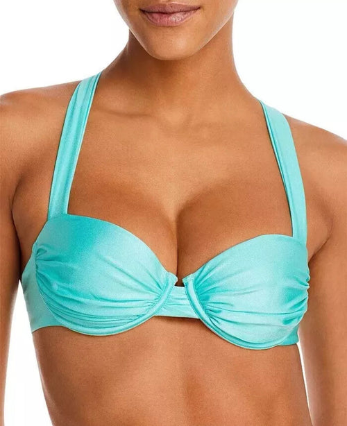 Aqua Swim AQUA Ruched Underwire Bikini Swim Top, US XS