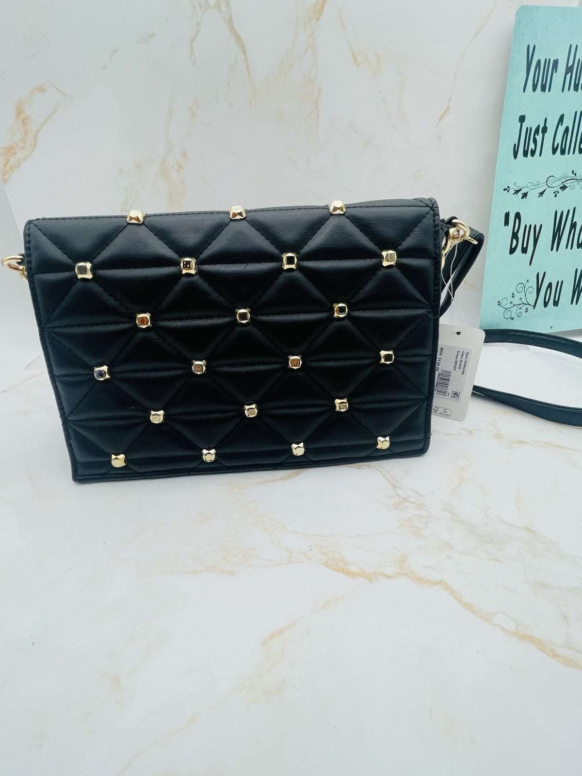 Guess Glimmer Flap Convertible Clutch, - Black