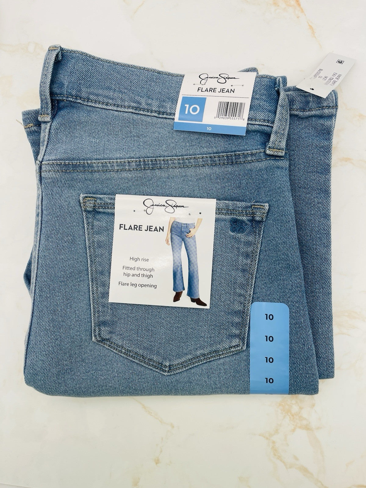 Jessica Simpson Women's High Rise Fitted Flare Jean, JJSB16035 Size 10 Lexi