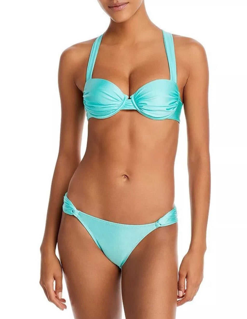 Aqua Swim Ruched Bikini Bottom L60518 Womens Size S