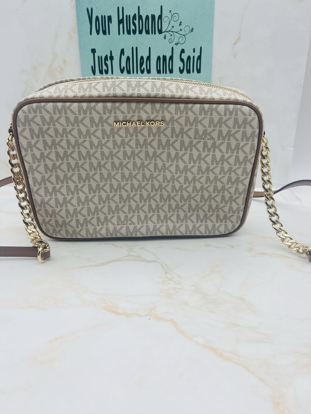 Michael Kors VANILLA 32F1GJ6C7B0005150 Women's Shoulder Bag, beige