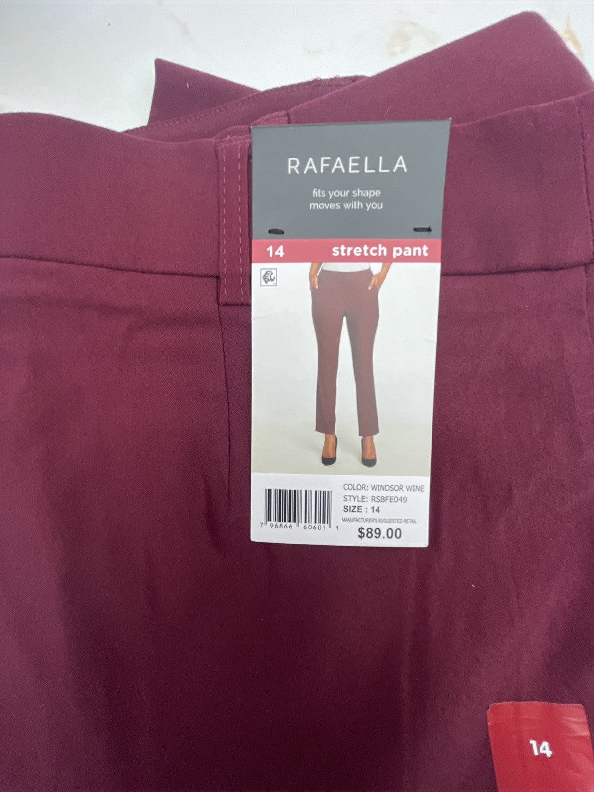 Rafaella Women’s Pull-On Belt Loops Functional Pockets Stretch Ankle Pant 14