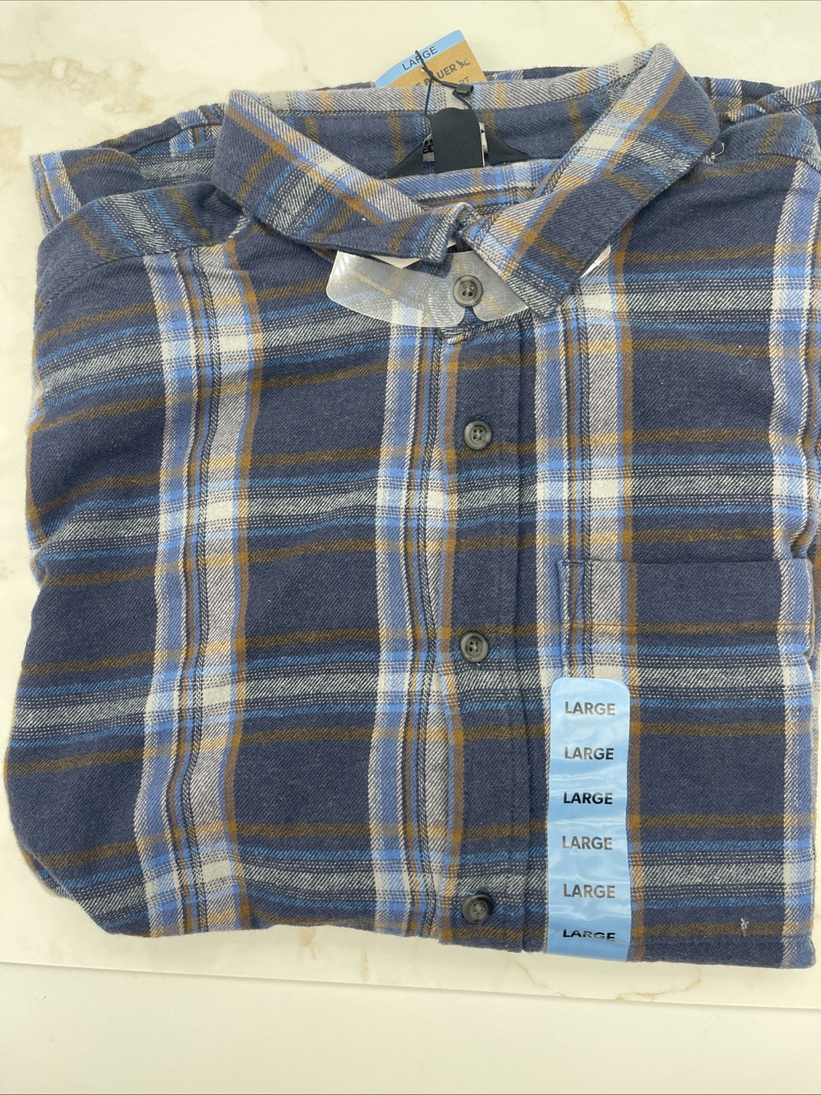 Eddie Bauer Men's 100% Cotton Easy Care Warm Brushed Twill Flannel Shirt Size L