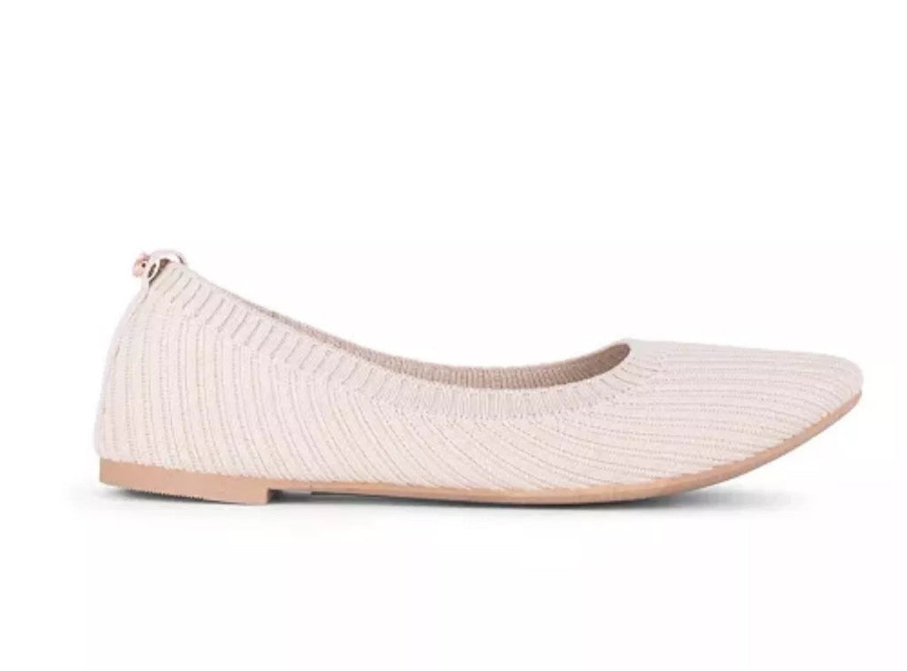 Danskin Hope Slip On Ballet Flats Comfort Natural with ribbed stretch knit Sz11