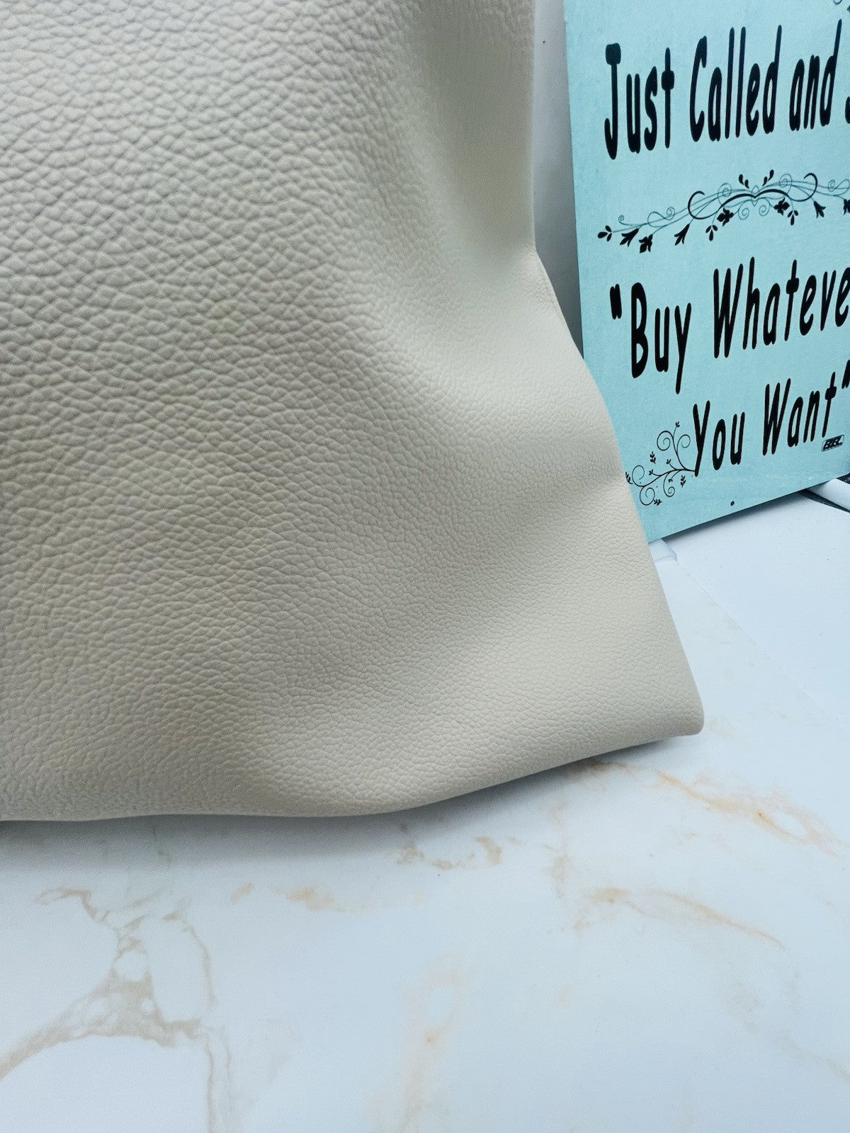LIKE DREAMS The Diplomat vegan leather large women's hobo tote bag - CREAM