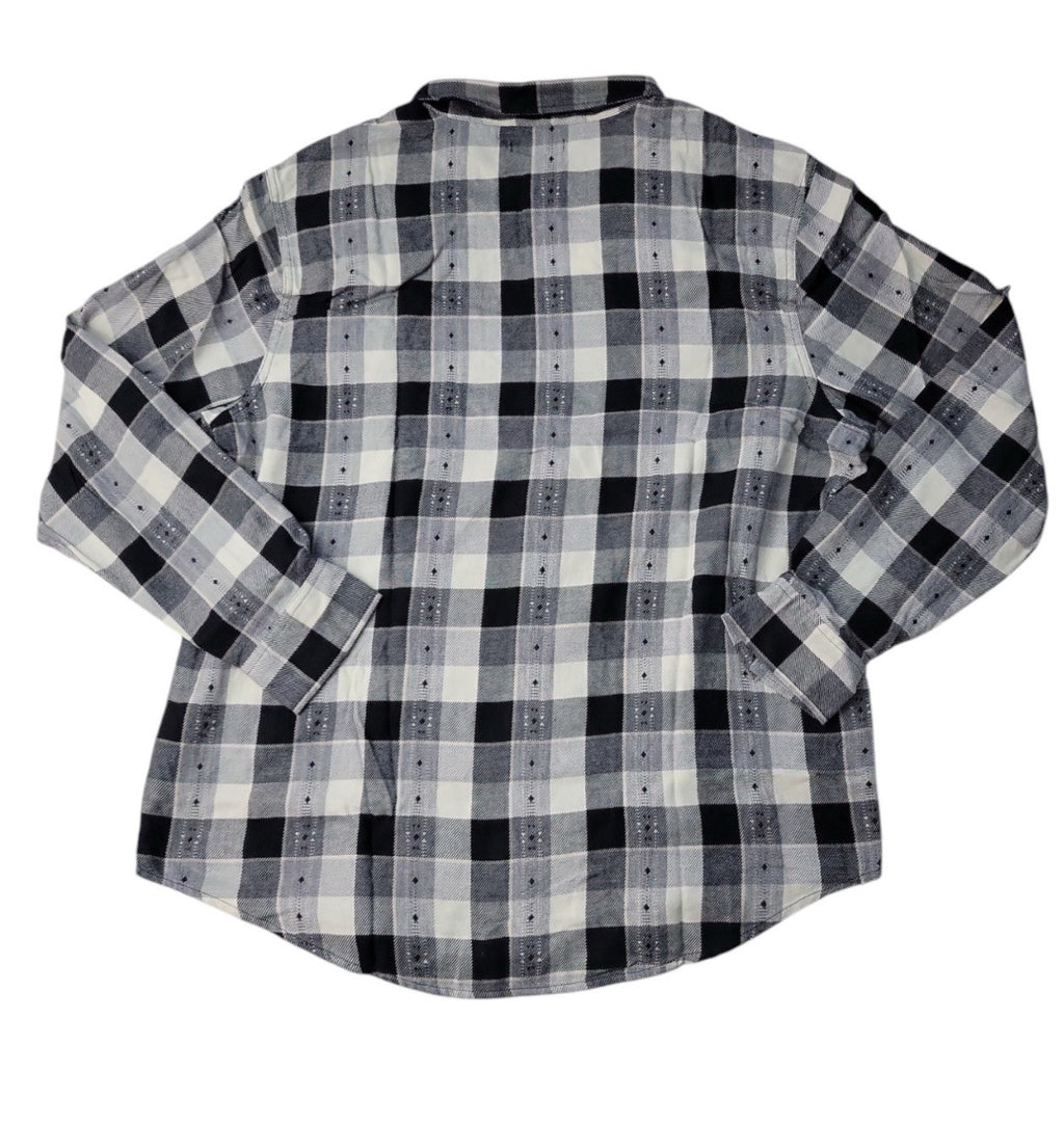 Frye Men's Jacquard Flannel  Heather Grey Size S