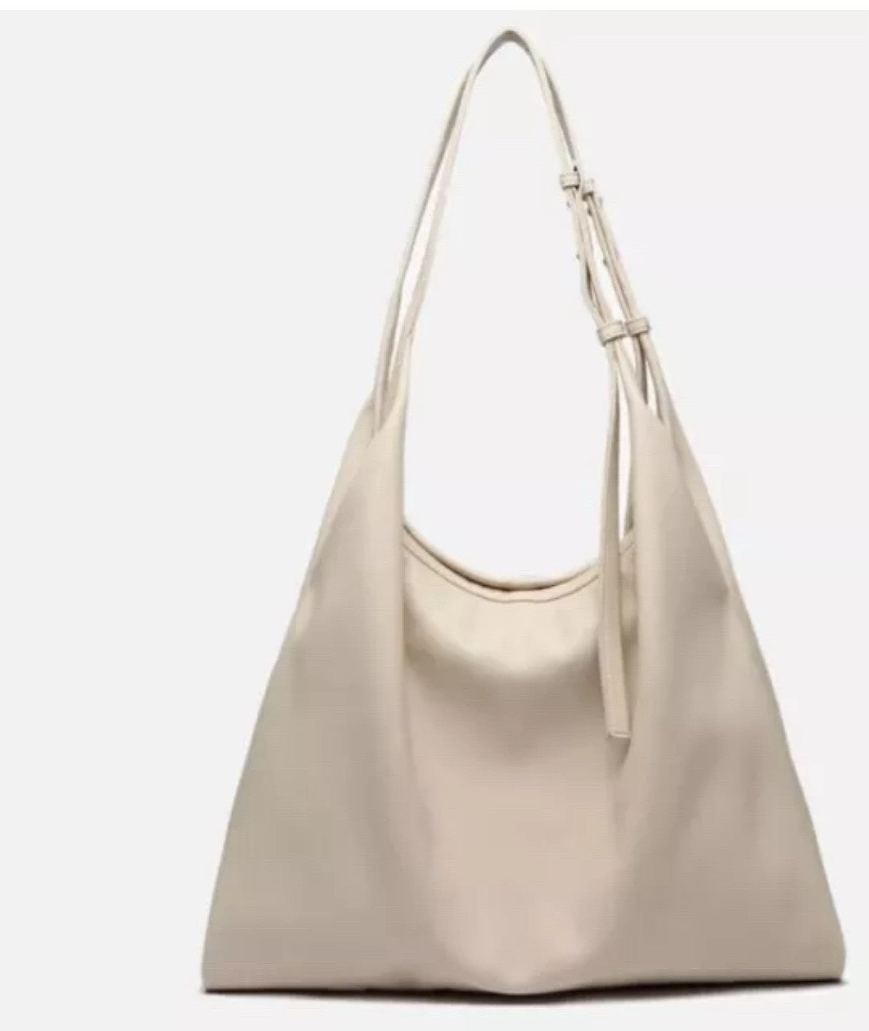 LIKE DREAMS The Diplomat vegan leather large women's hobo tote bag - CREAM