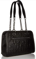 GUESS Women's New Wave Logo Girlfriend Satchel Bag Black