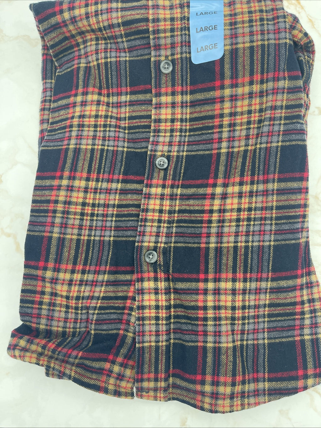 Eddie Bauer Men's 100% Cotton Easy Care Warm Brushed Twill Flannel Shirt Size L