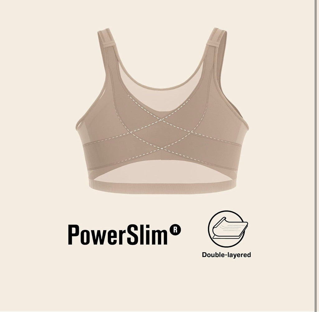 Leonisa Women's Front Closure Posture Corrector Bra, Light Beige 34B