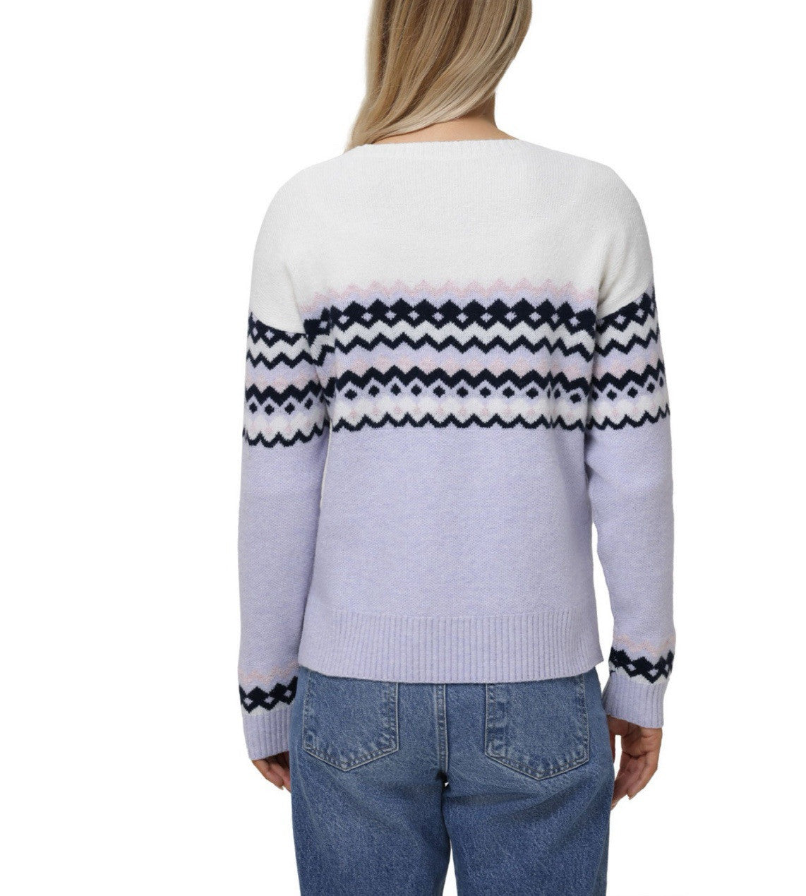 525 Women's Super Soft Crewneck Pullover Lurex Fairisle Sweater XXL