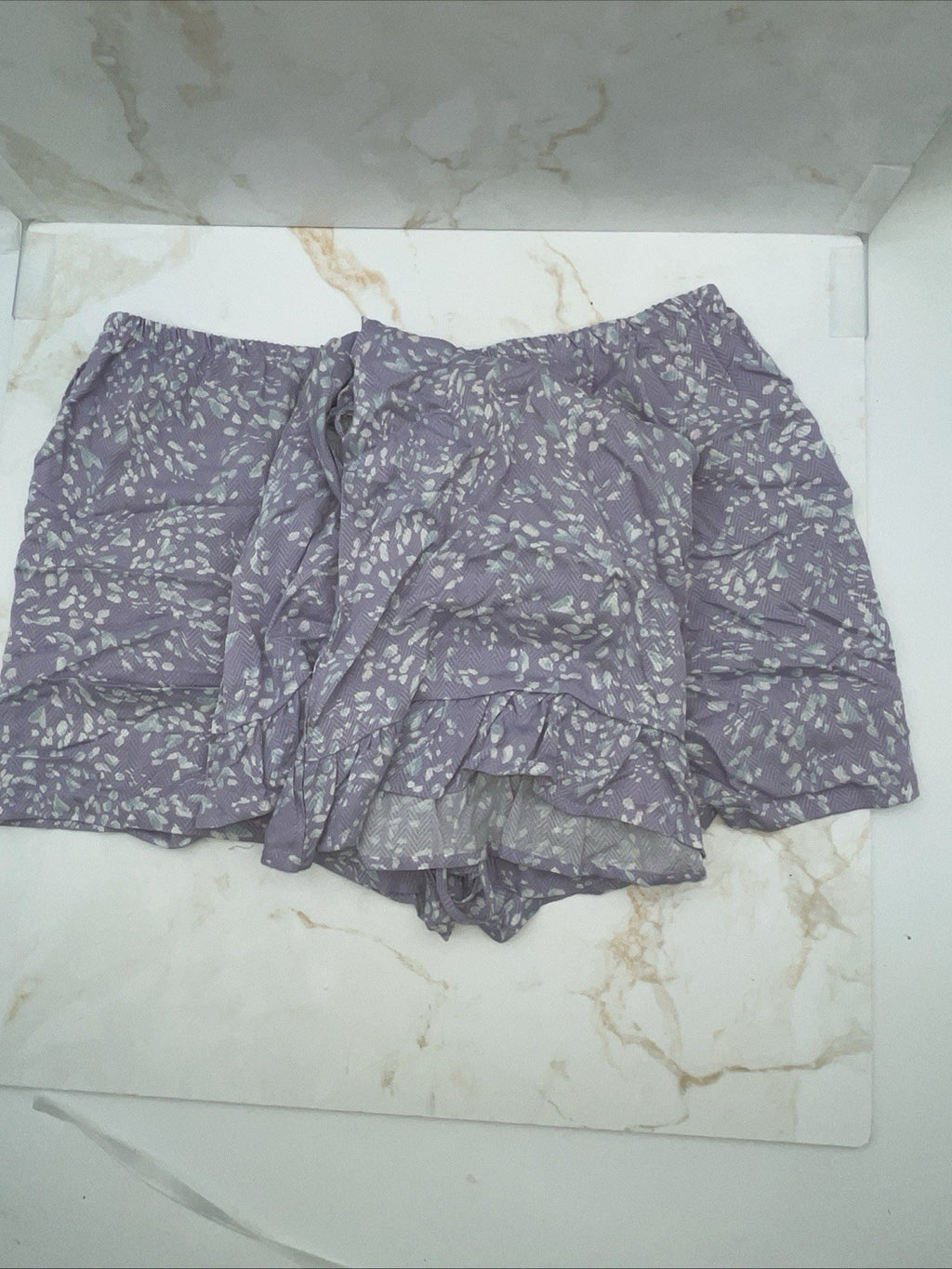 Splendid Women's 2-Pc. Ruffled-Hem Boxer Pajamas Set Shadow Floral Size XL