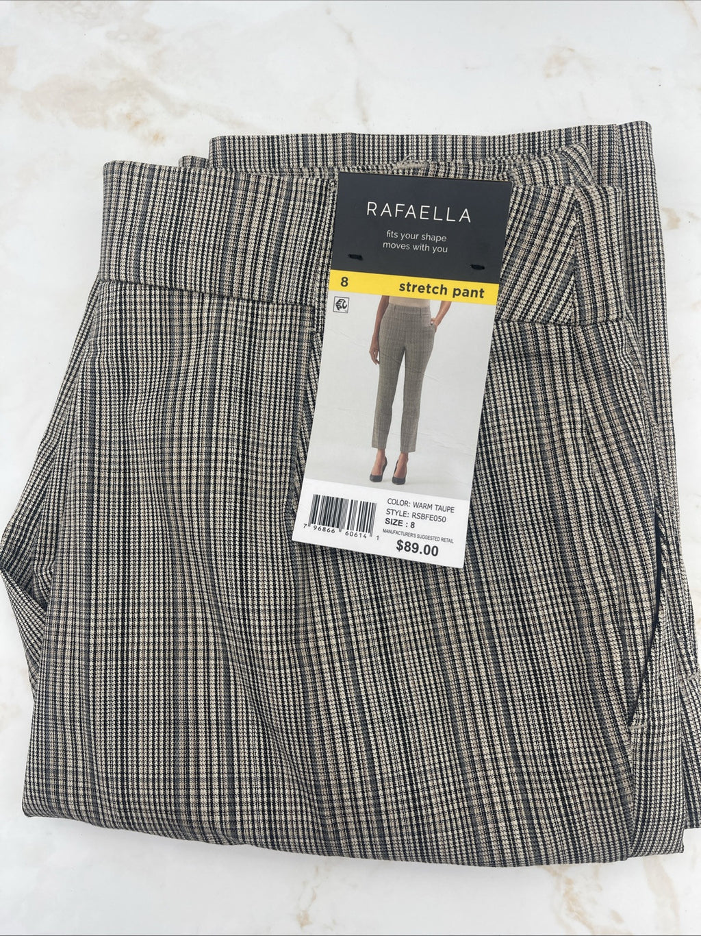 Rafaella Pull-On Belt Loops Functional Pockets Stretch Ankle Pant Size 8