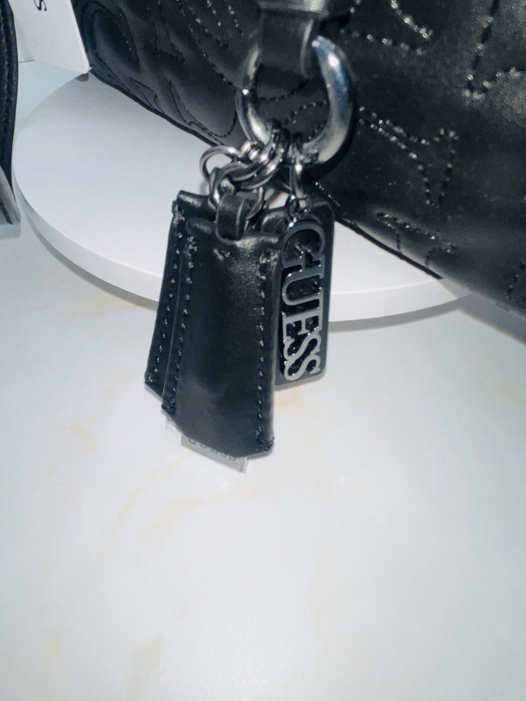 GUESS Women's New Wave Logo Girlfriend Satchel Bag Black