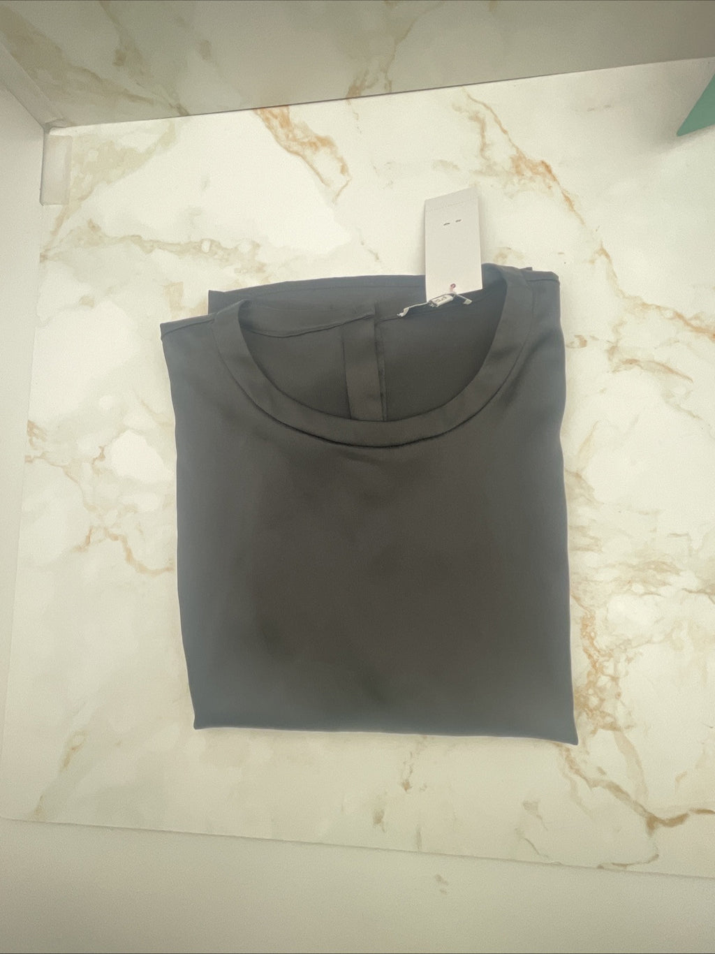 Reiss Shirt Womens 2 Black Short Sleeve Short Sleeve Back Button Tee L