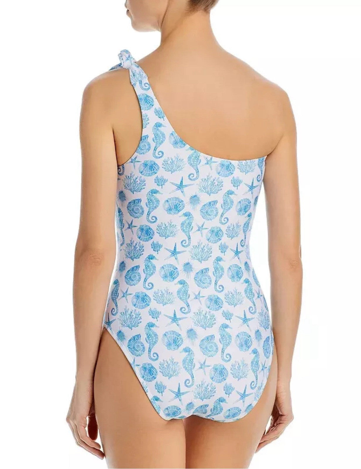 Aqua BLUE SEA Printed Asymmetric One Piece Swimsuit, US  XS