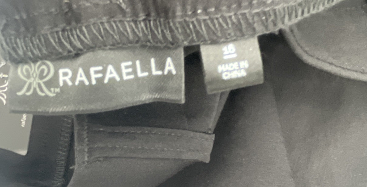 Rafaella Women's Pull-On Stretch Ankle Pant Size 16 Black