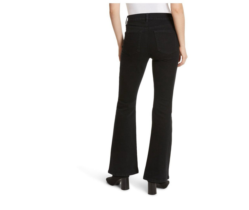 Jessica Simpson Women's High Rise Fitted Flare Jean, JJSB16035 Size 12 Black