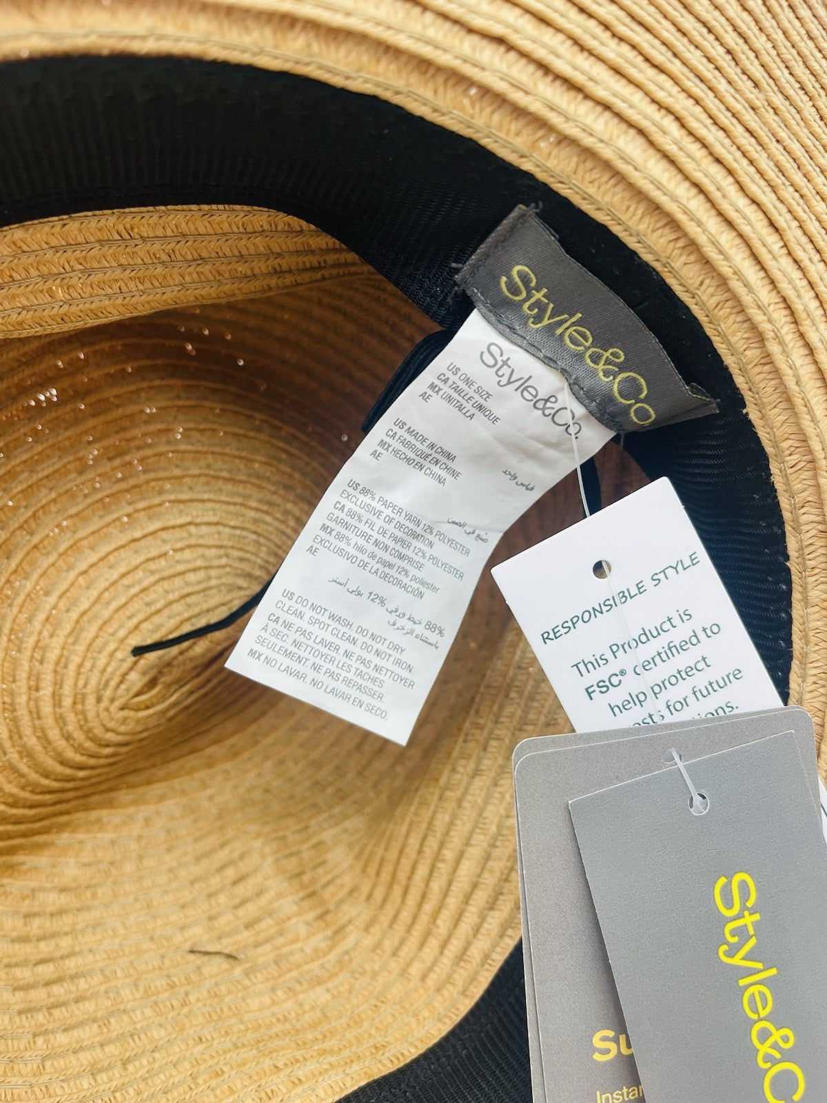 Style & Co Women’s Basic Straw Panama Hat ONE Size