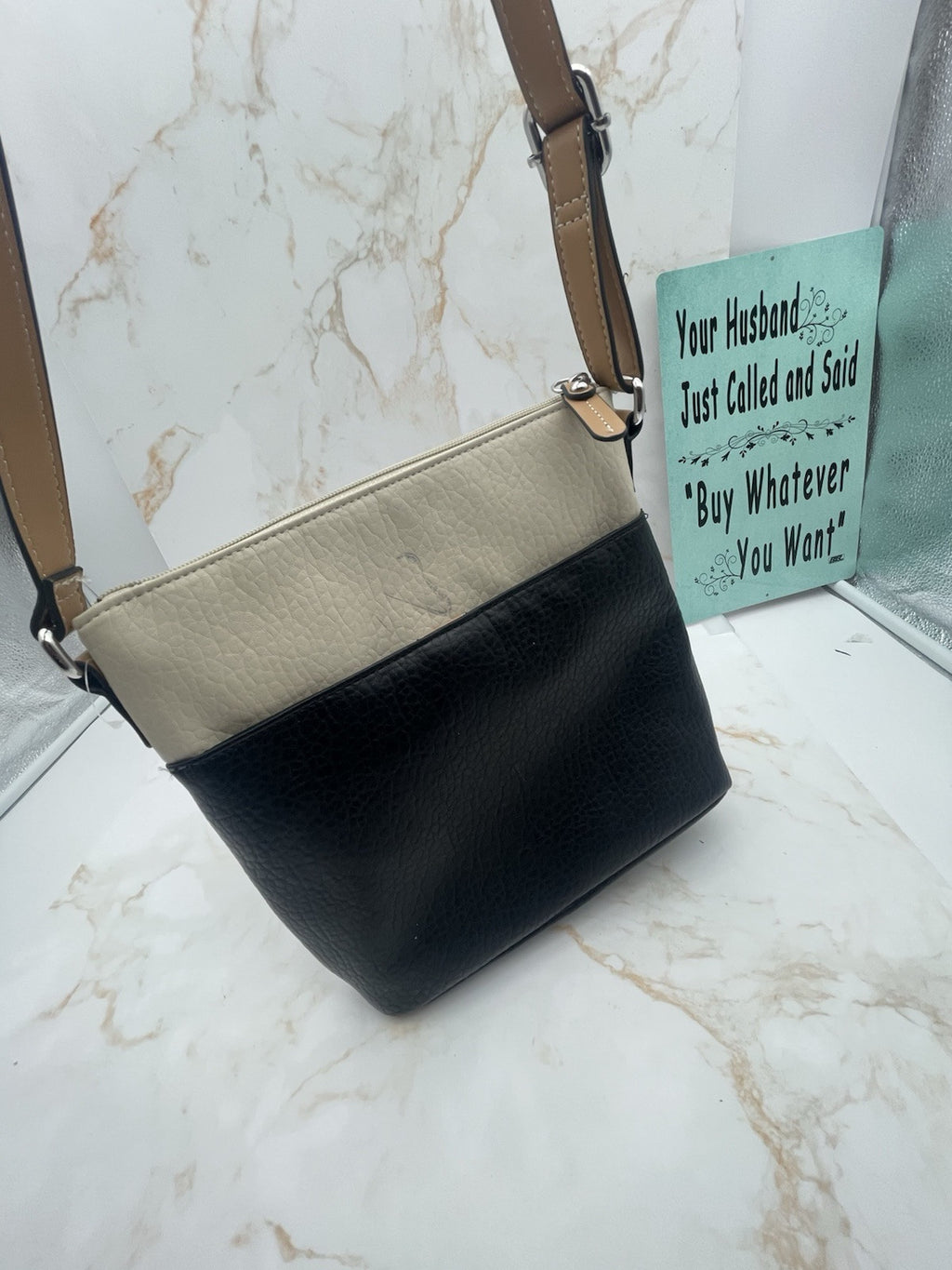 GIANI BERNINI colorblock pebbled faux-leather crossbody bag - Coffee Brown Ivory