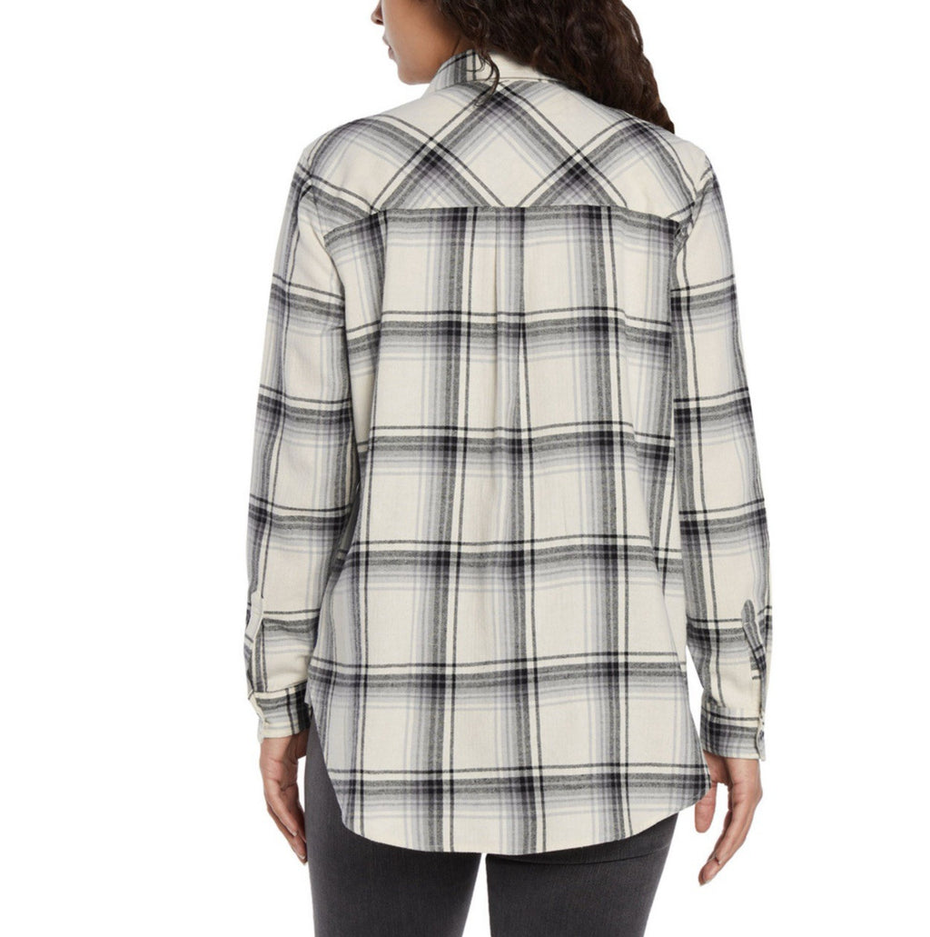 Gap Women's Soft Long Sleeve Hi-Low Hem Relaxed Fit Flannel Size XS