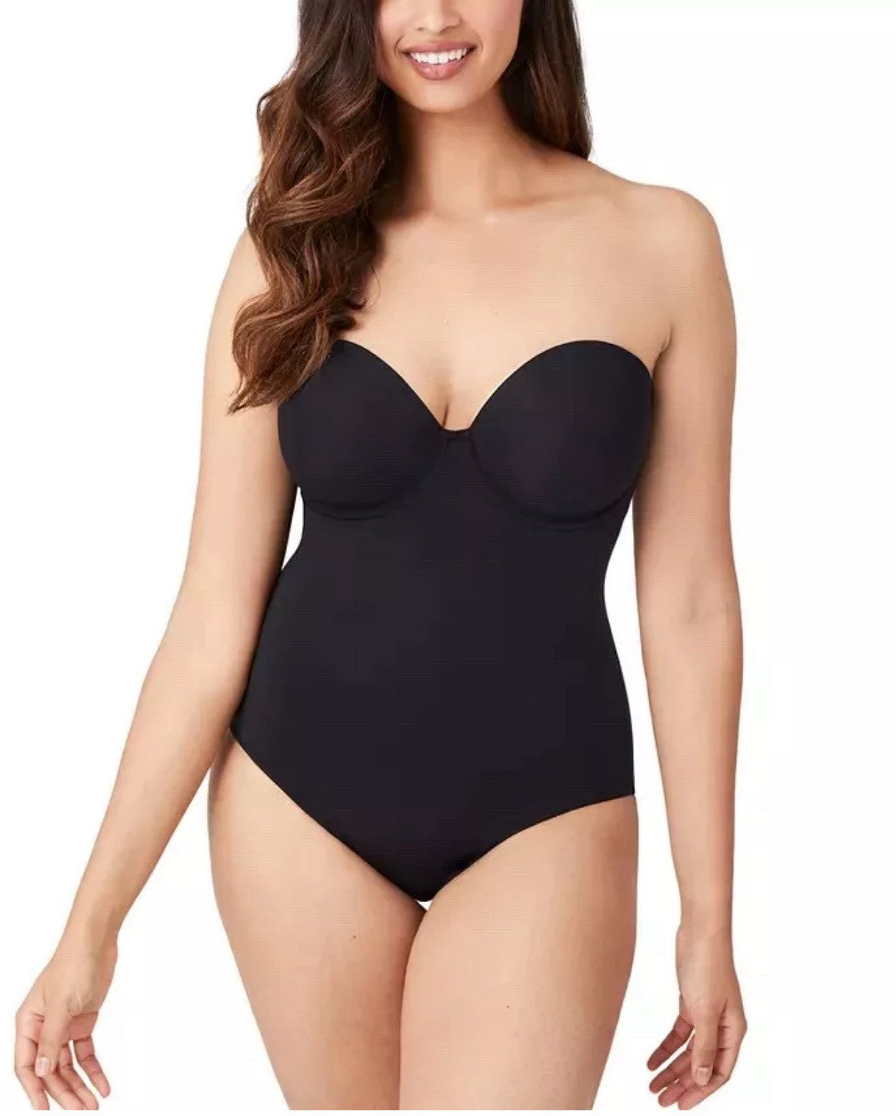 Wacoal Women’s  801219 Red Carpet Strapless Shaping Bodysuit Size 36DDD Black