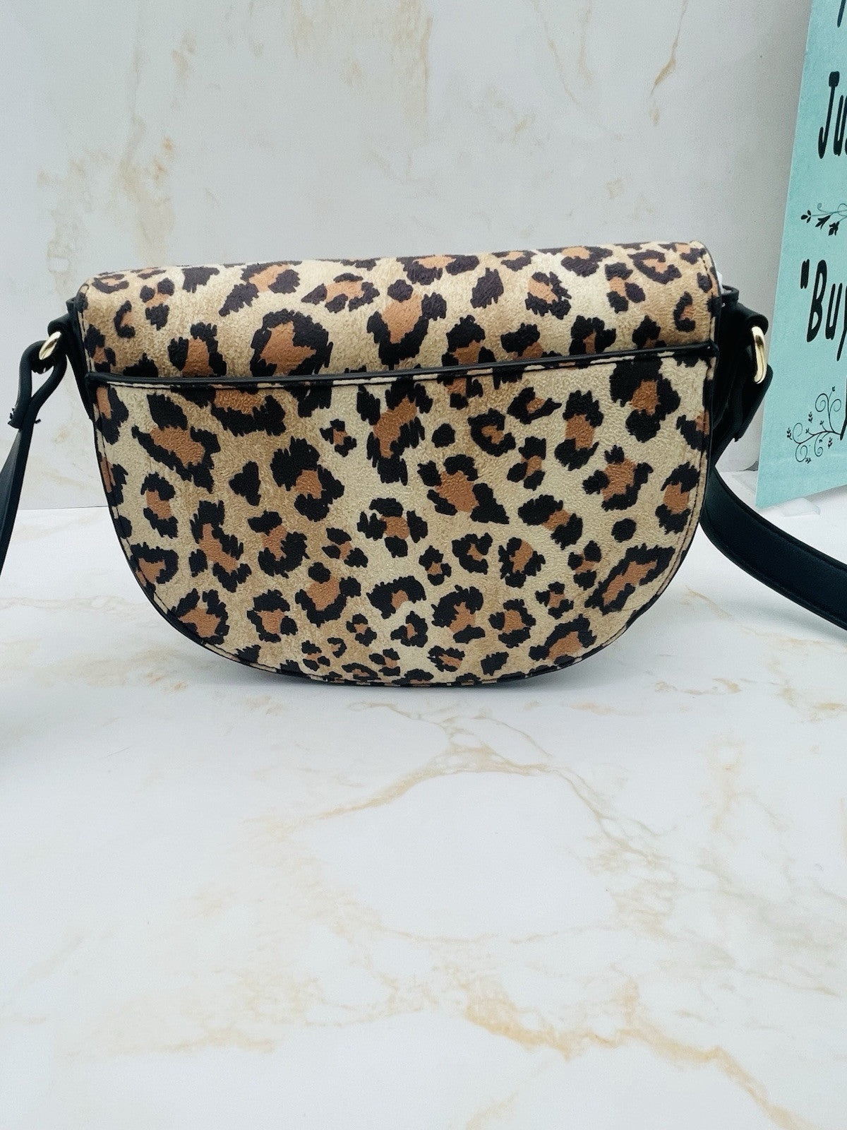 On 34th Holmme Small Saddle Crossbody Bag Leopard Gold
