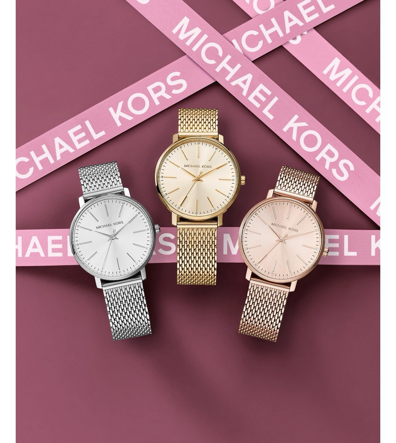 (MA4) Michael Kors MK4340 Women's Pyper Three-Hand Rose Gold-Tone Steel Watch