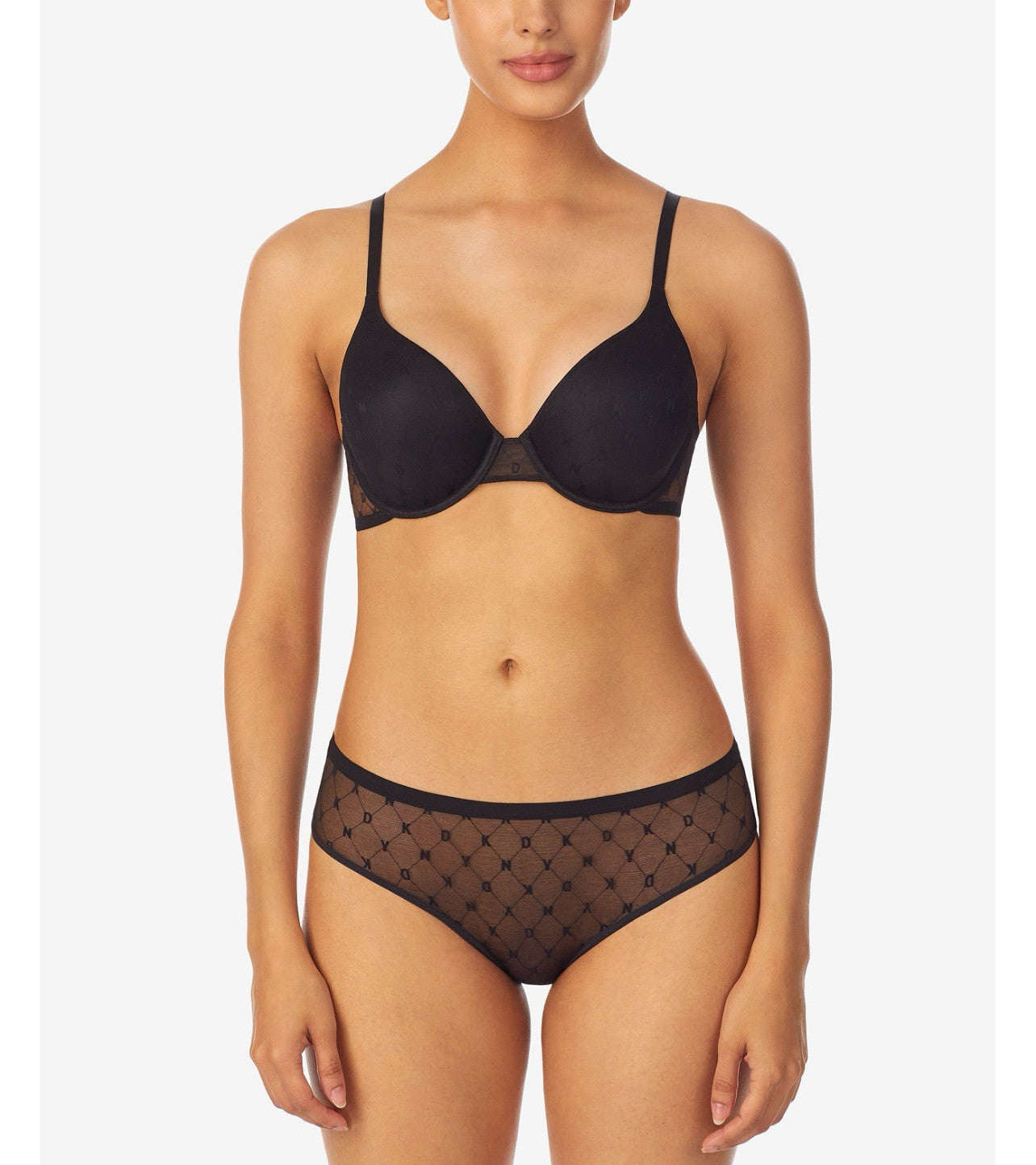 DKNY DK7501 Monogram Mesh Full Coverage Underwire Bra 34C