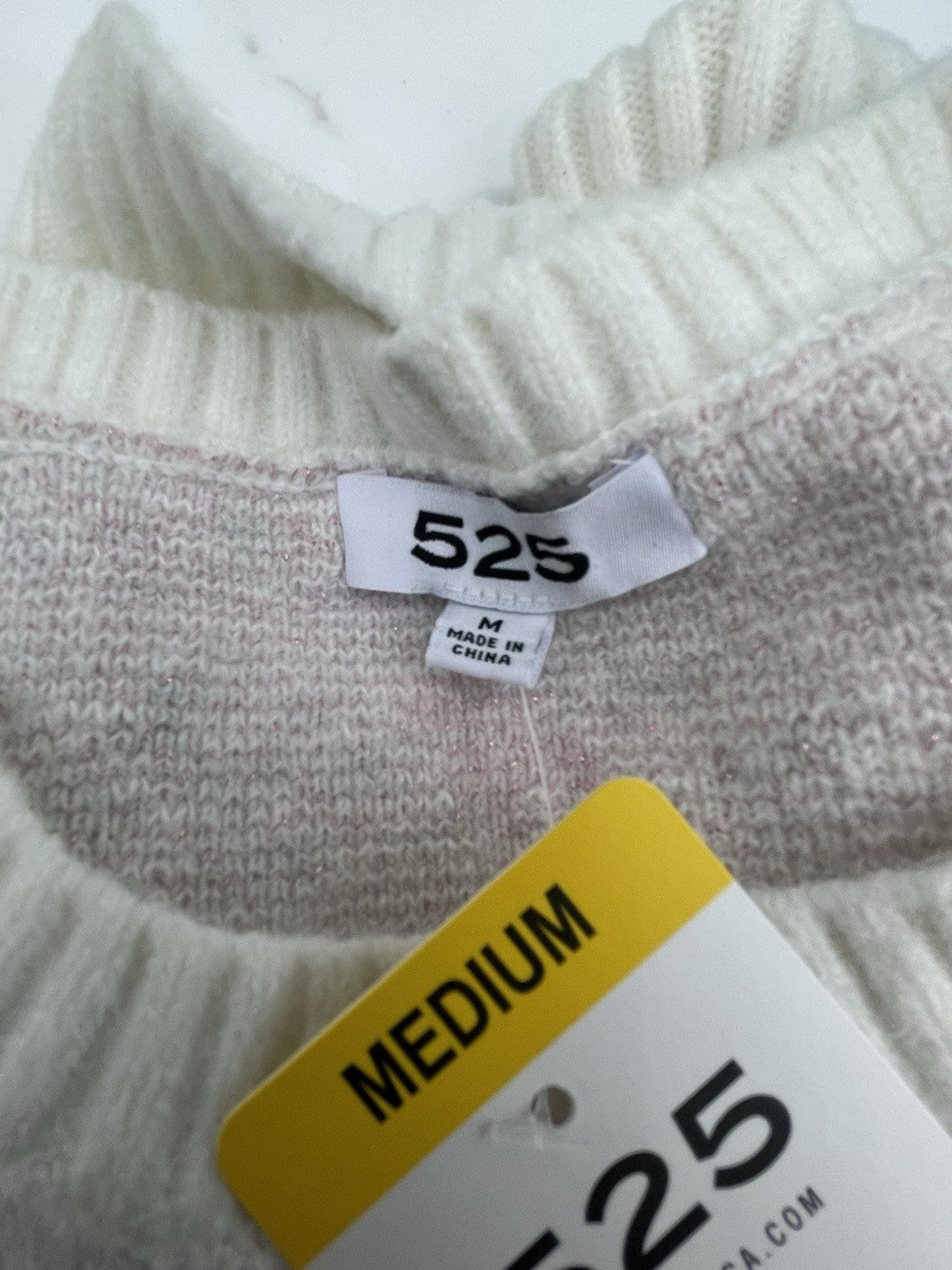525 Women's Super Soft Crewneck Pullover Lurex Fairisle Sweater M