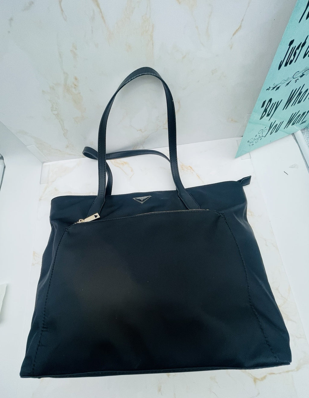 Guess Jaxi Top Zip Tote Black