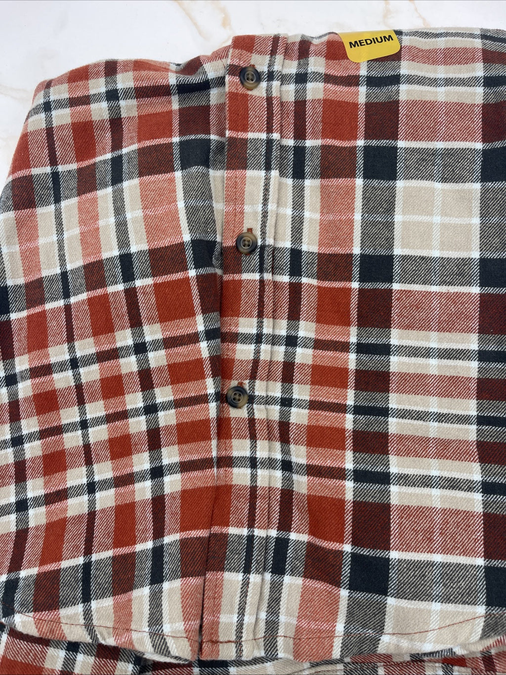 Eddie Bauer Men's 100% Cotton Easy Care Warm Brushed Twill Flannel Shirt Size M