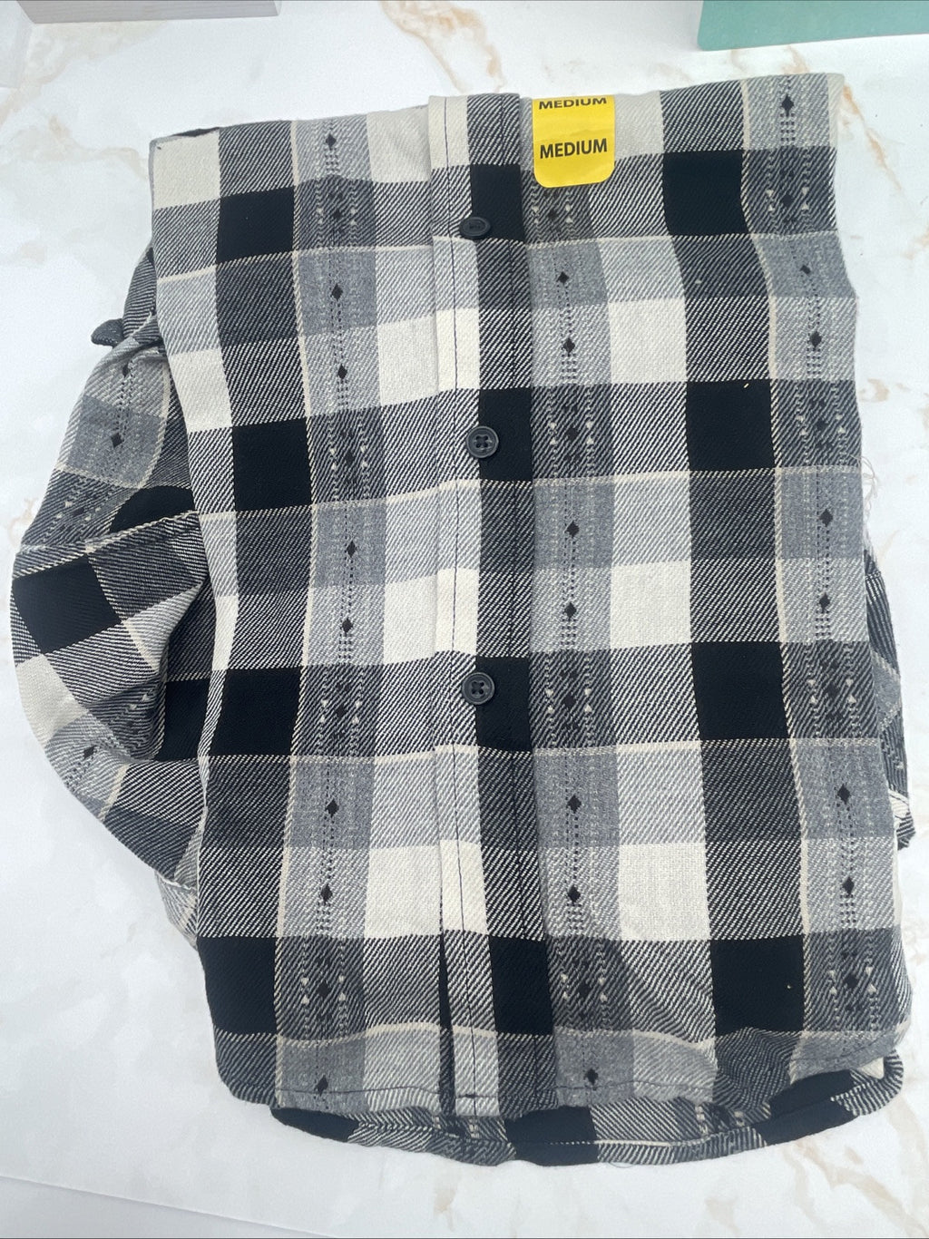 Frye Men's Jacquard Flannel  Heather Grey Size M