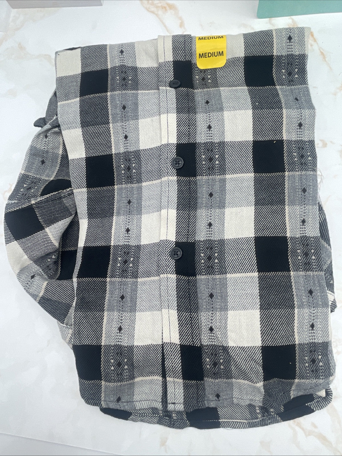 Frye Men's Jacquard Flannel  Heather Grey Size M