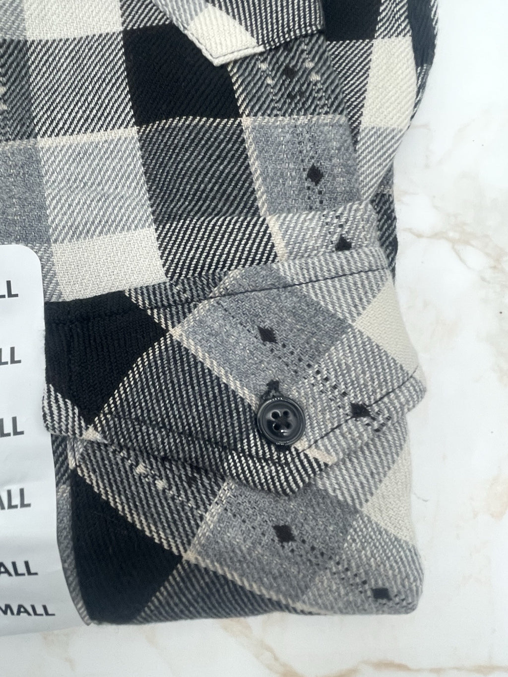 Frye Men's Jacquard Flannel  Heather Grey Size S