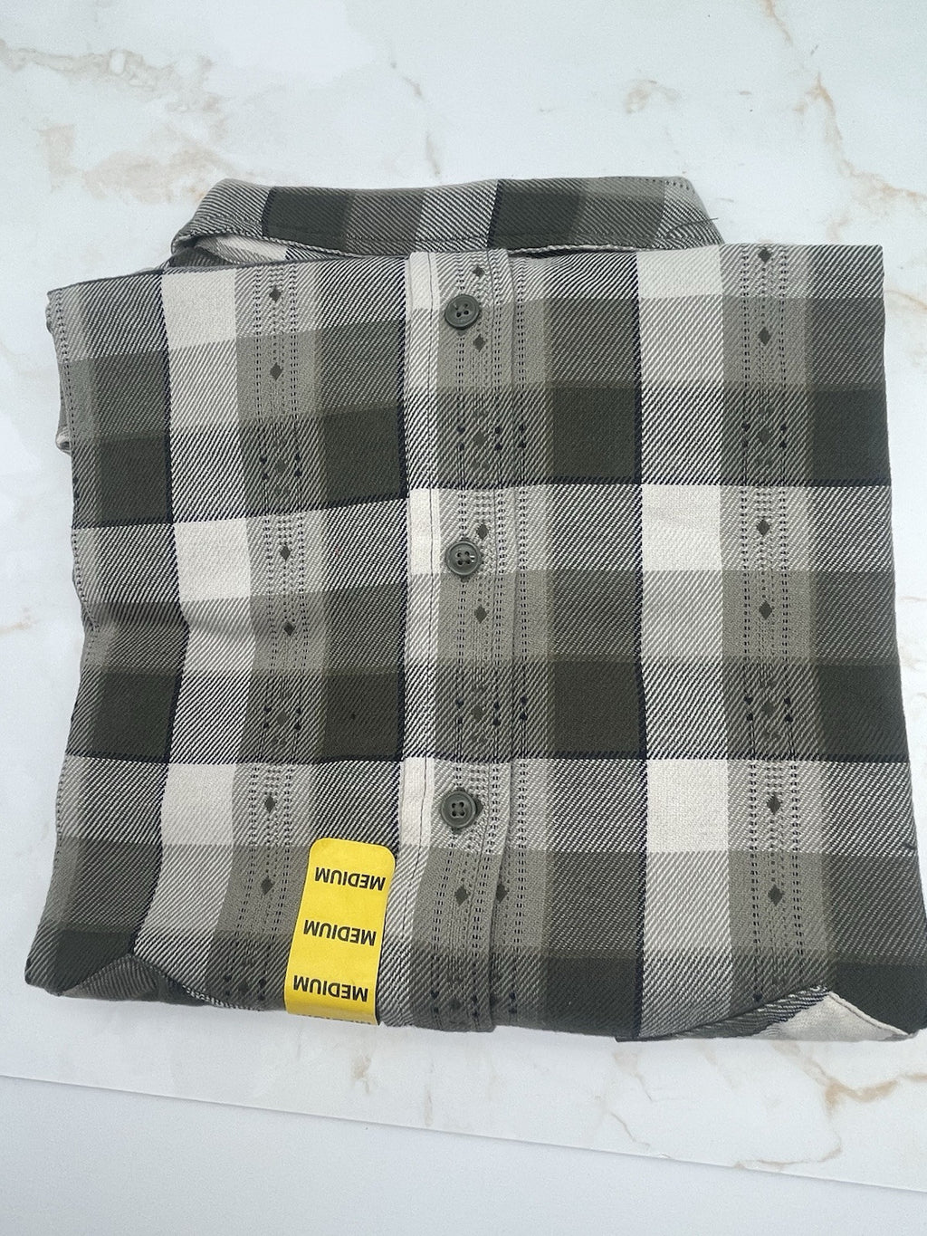Frye Men's Jacquard Flannel Size M Dusky Green