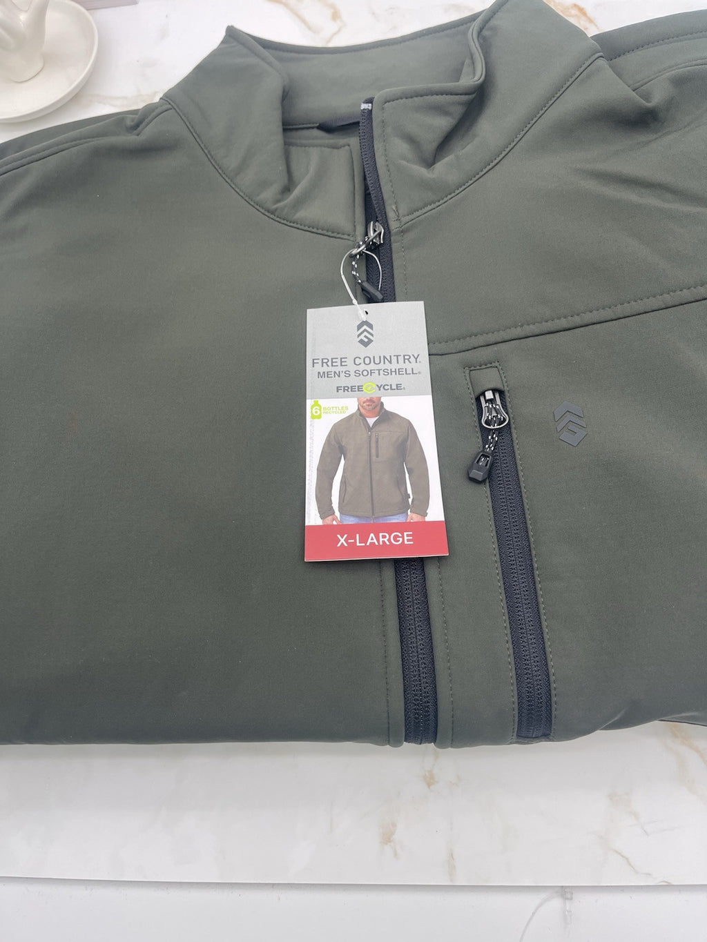 Free Country Men's Softshell Jacket Size  X Large Olive