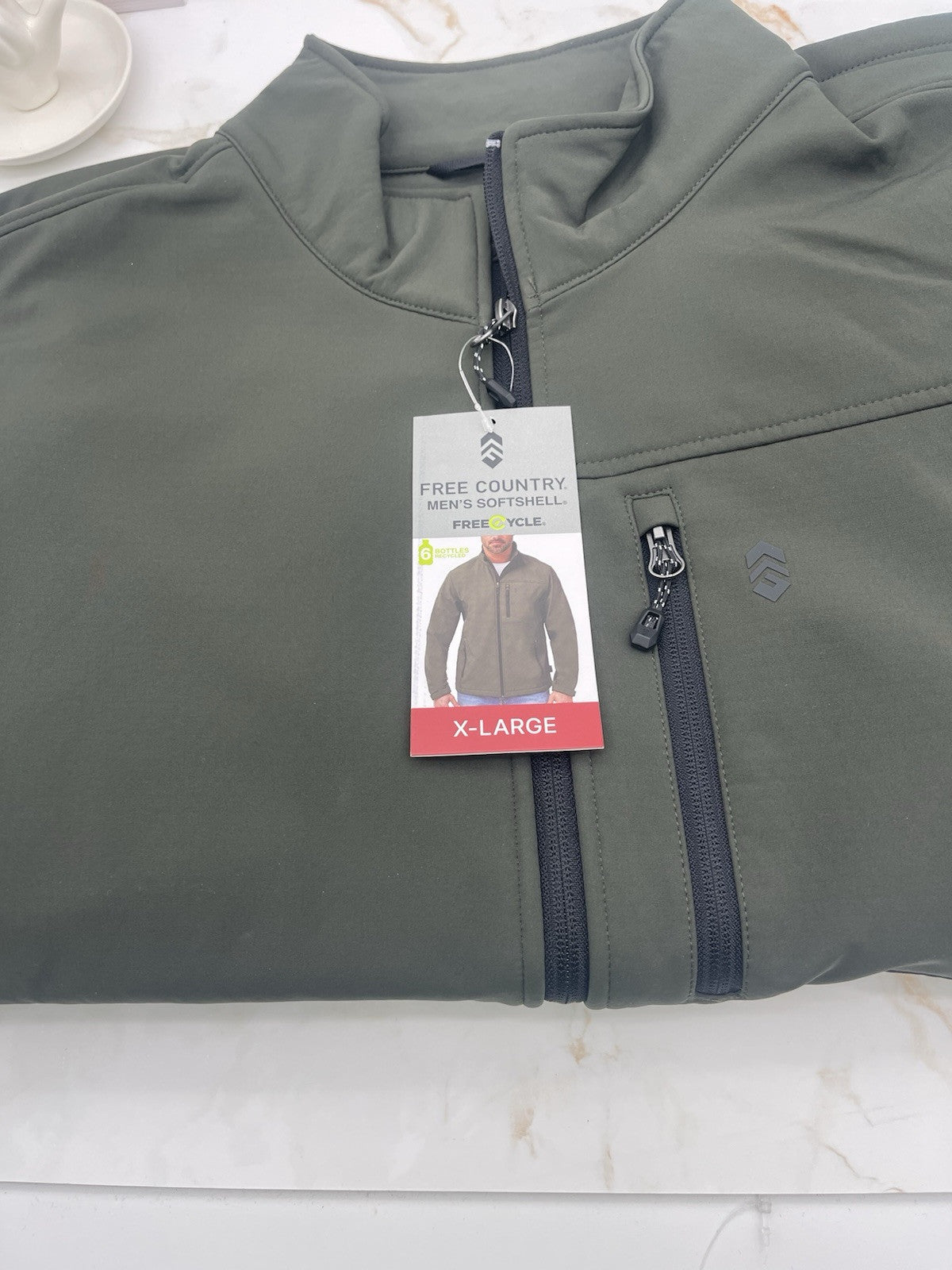 Free Country Men's Softshell Jacket Size  X Large Olive