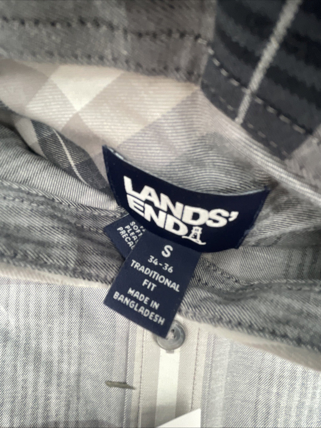 Land's End Men's Traditional Fit First Long Sleeve Button Down Shirt Small