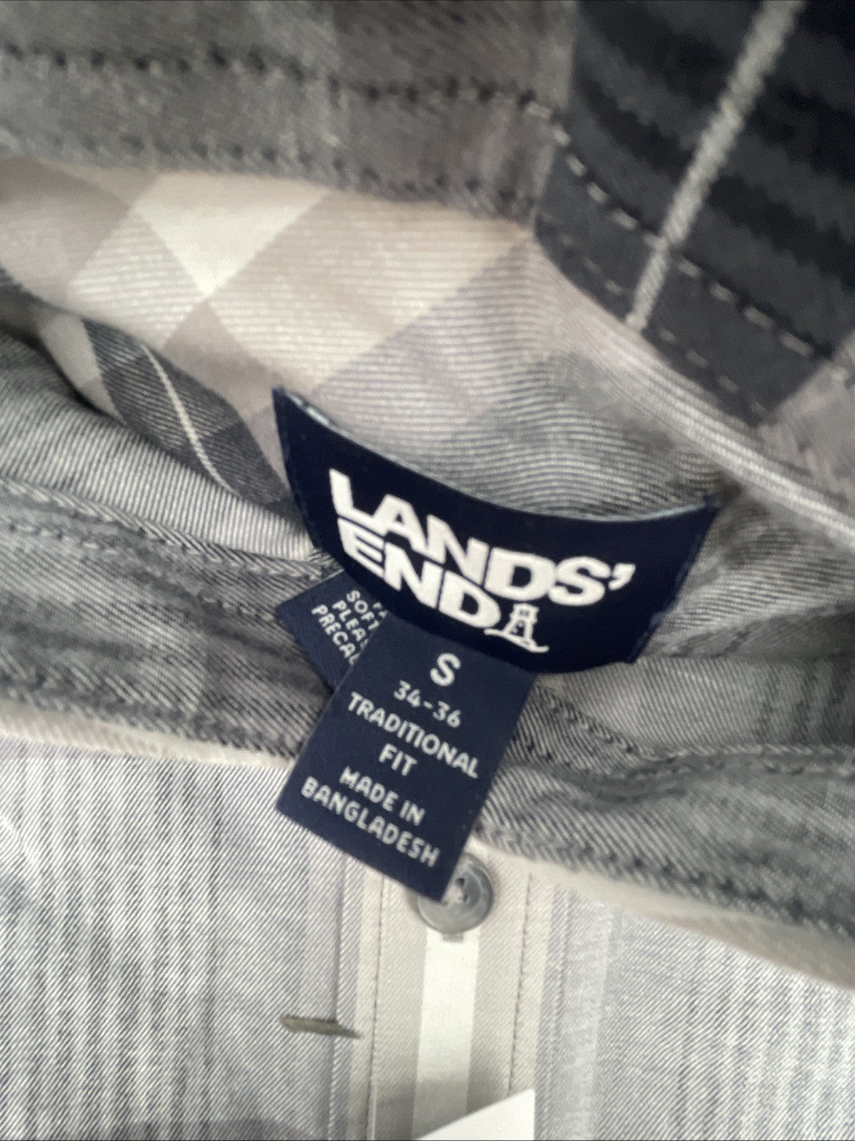 Land's End Men's Traditional Fit First Long Sleeve Button Down Shirt Small