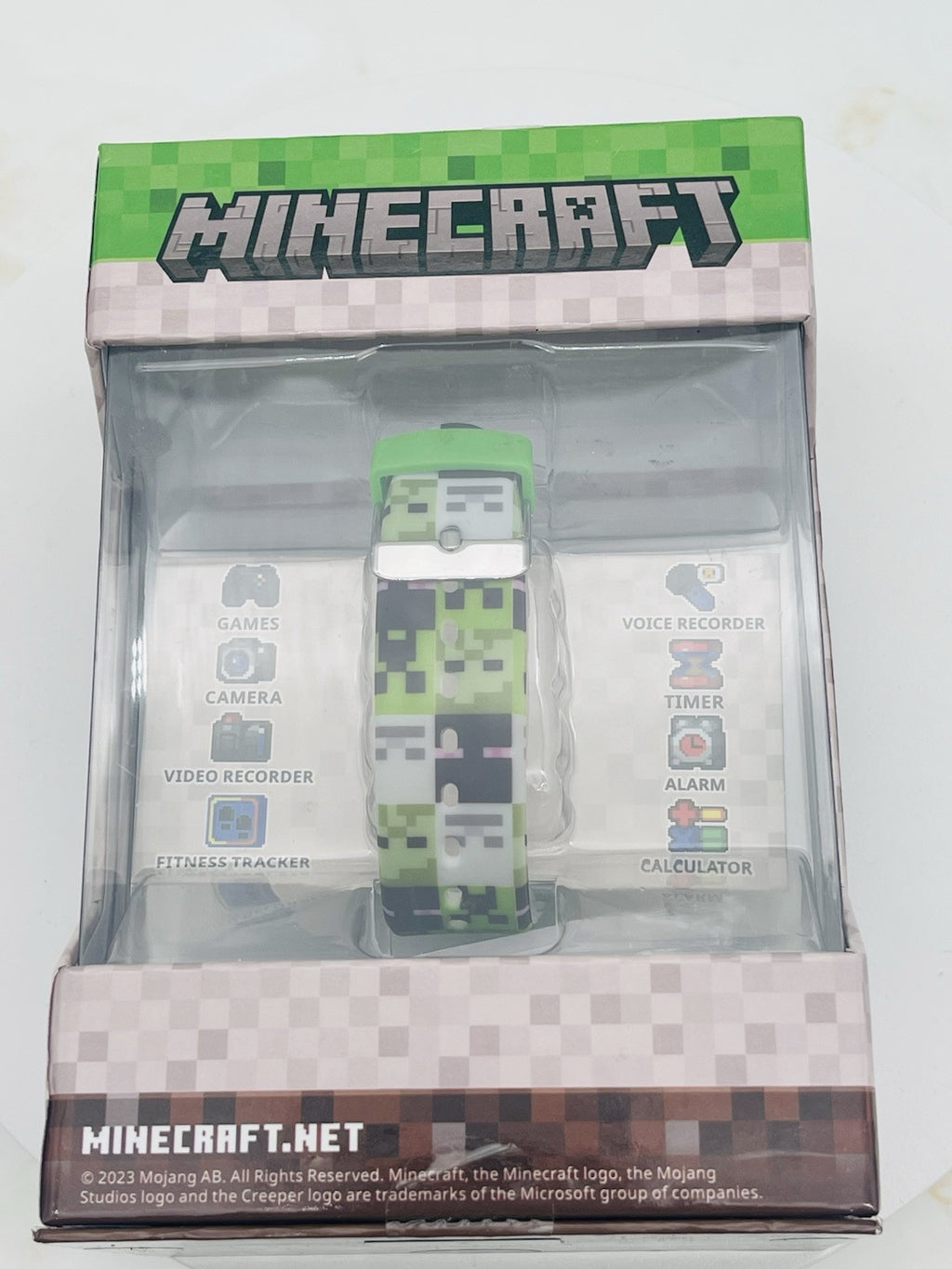 Minecraft Creeper LED Kid's Watch With Silicone Band Green