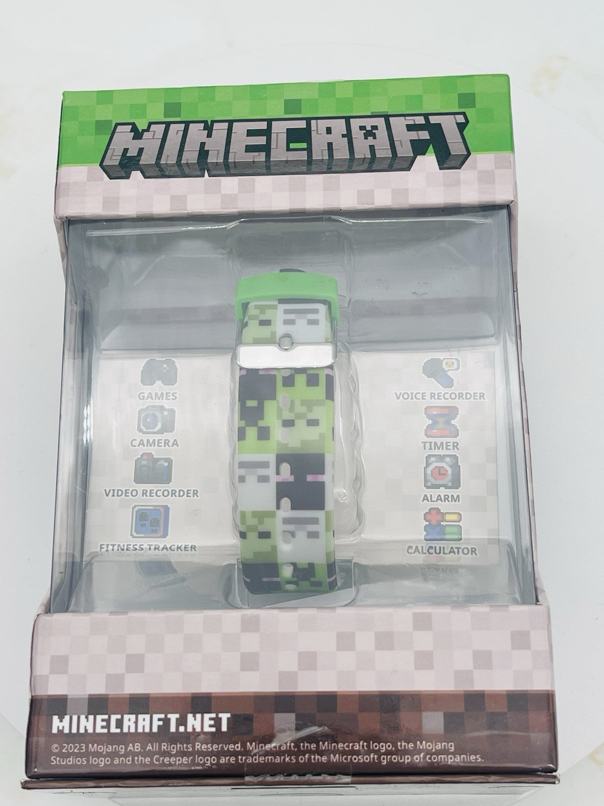 Minecraft Creeper LED Kid's Watch With Silicone Band Green