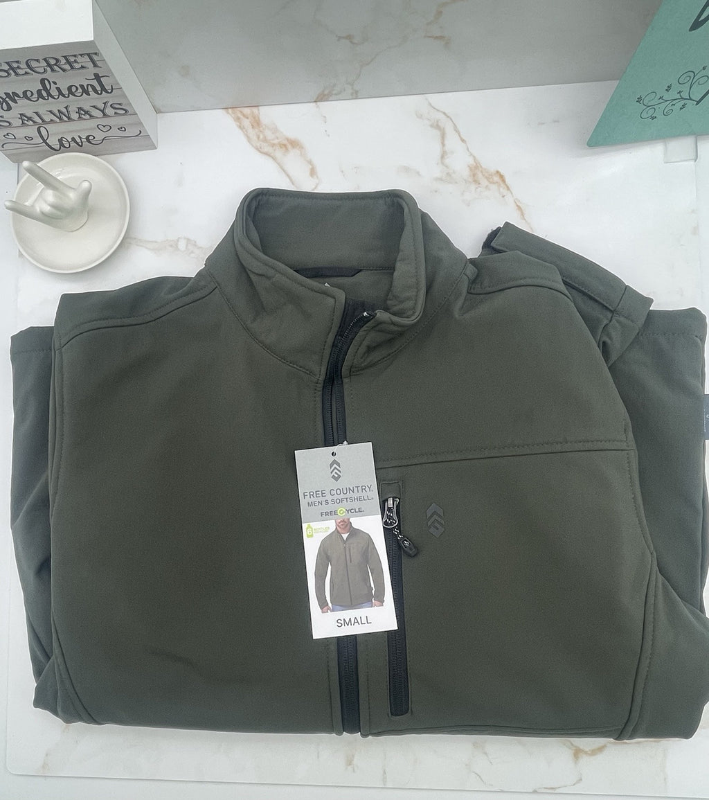 Free Country Men's Softshell Jacket Size Small Olive