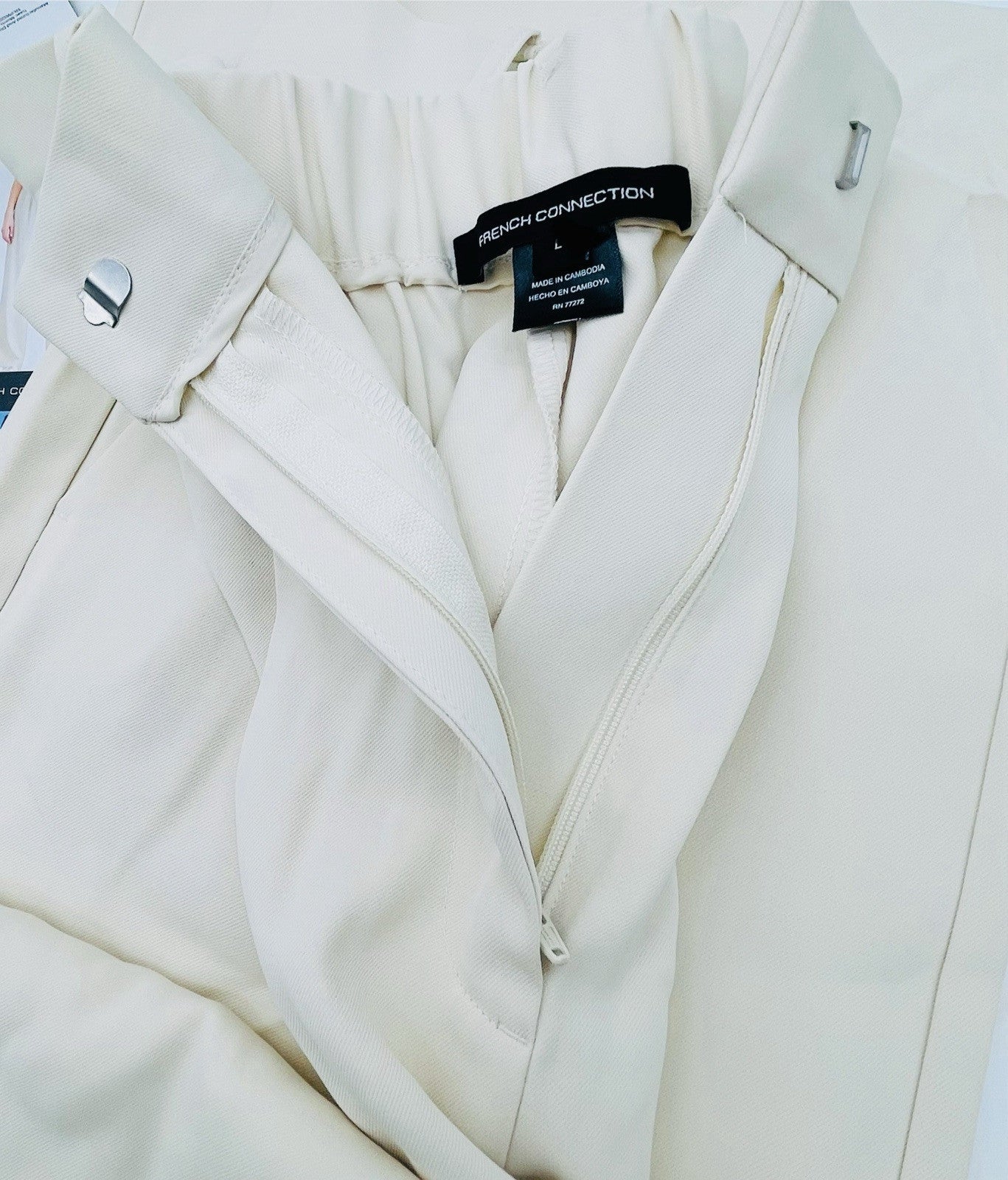 French Connection Ladies Wide Leg Classic Pleat Dress Trouser White Size L