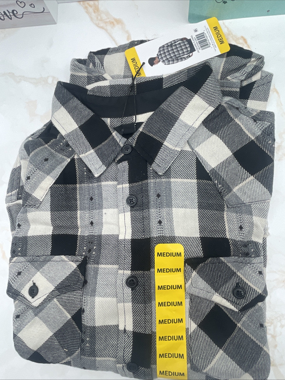 Frye Men's Jacquard Flannel  Heather Grey Size M